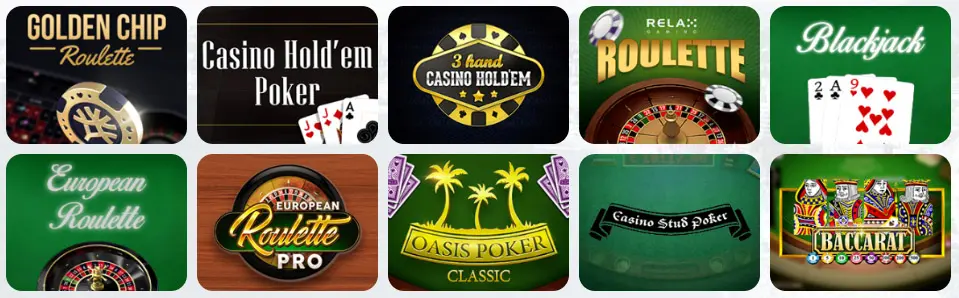Bordspill på ICE CASINO