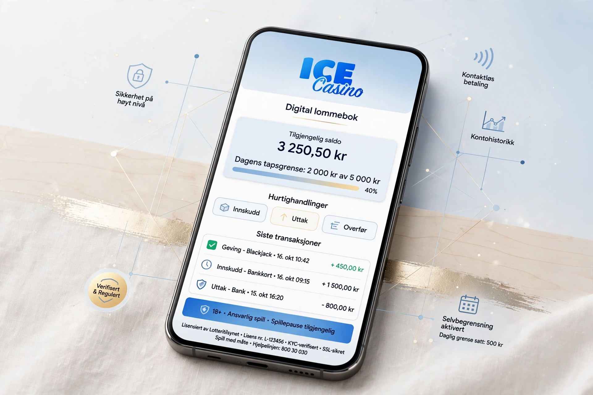 e-lommebok ICE CASINO