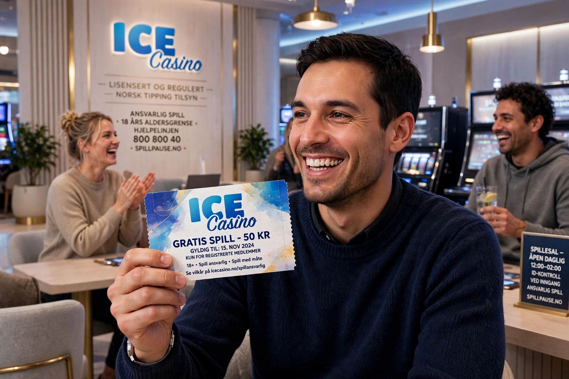 en person med casino-bonus ICE CASINO