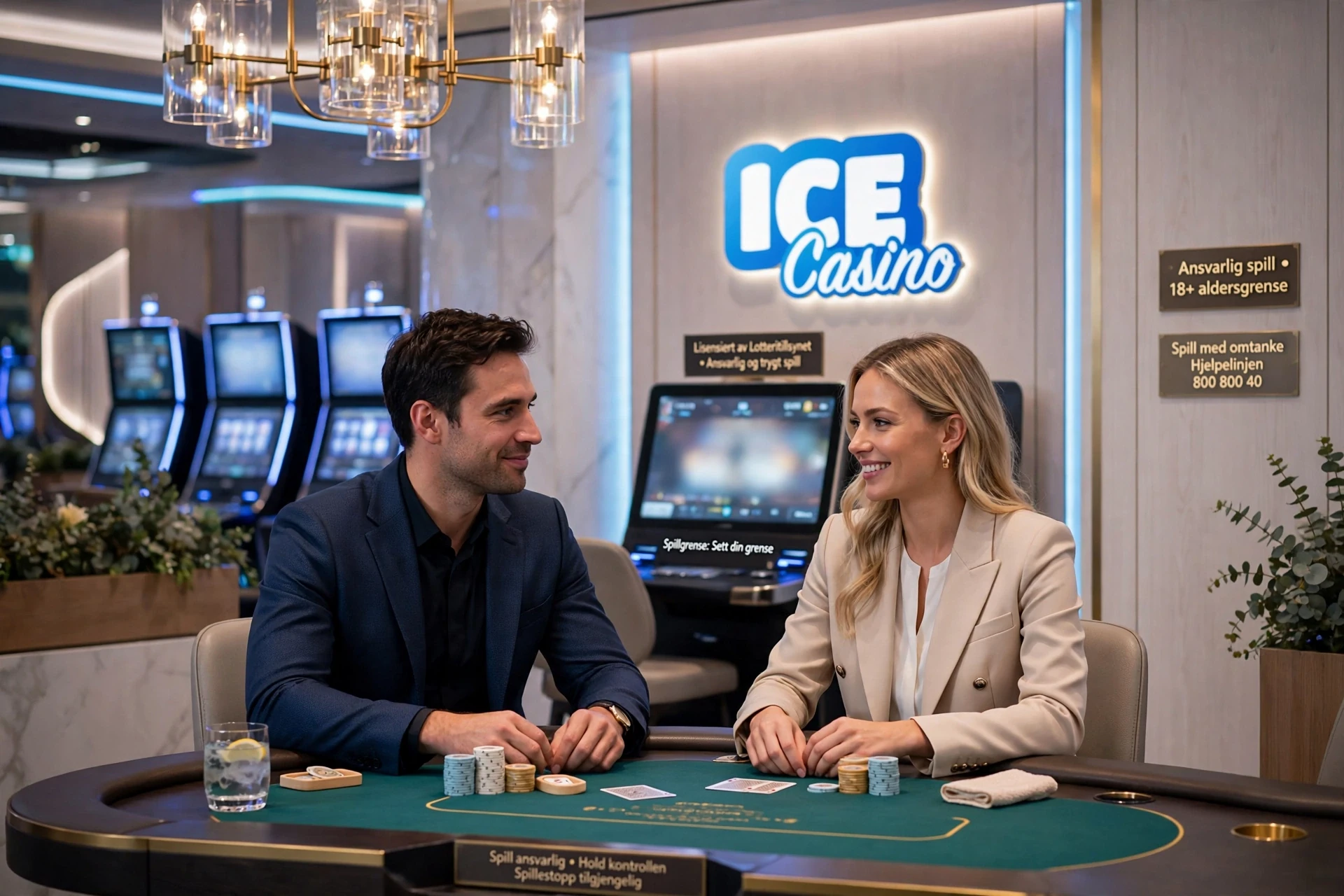 Deux joueurs de poker dans un ICE Casino CASINO